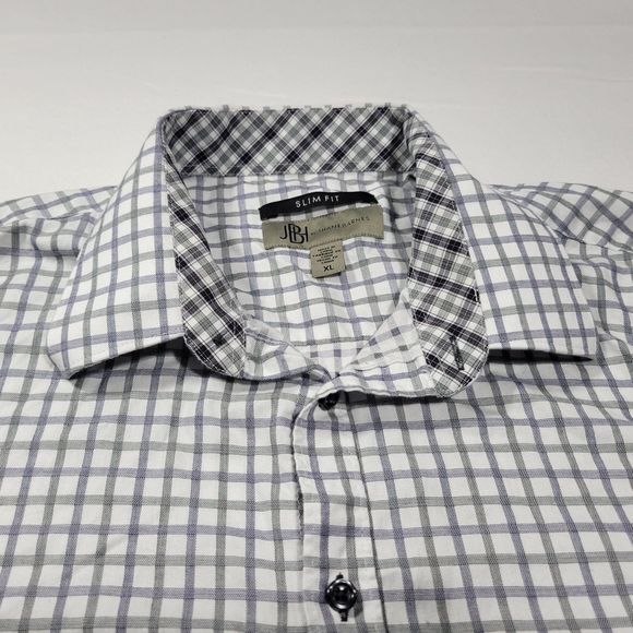Jhane Barnes Men's Long Sleeve Button Up Slim Fit Plaid Shirt XL - Picture 4 of 11